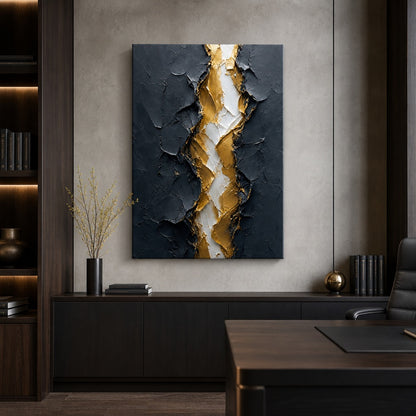 Gold Tear Rebirth Palette Knife Abstract Canvas Wall Art - 06_sku_24x36_wall
