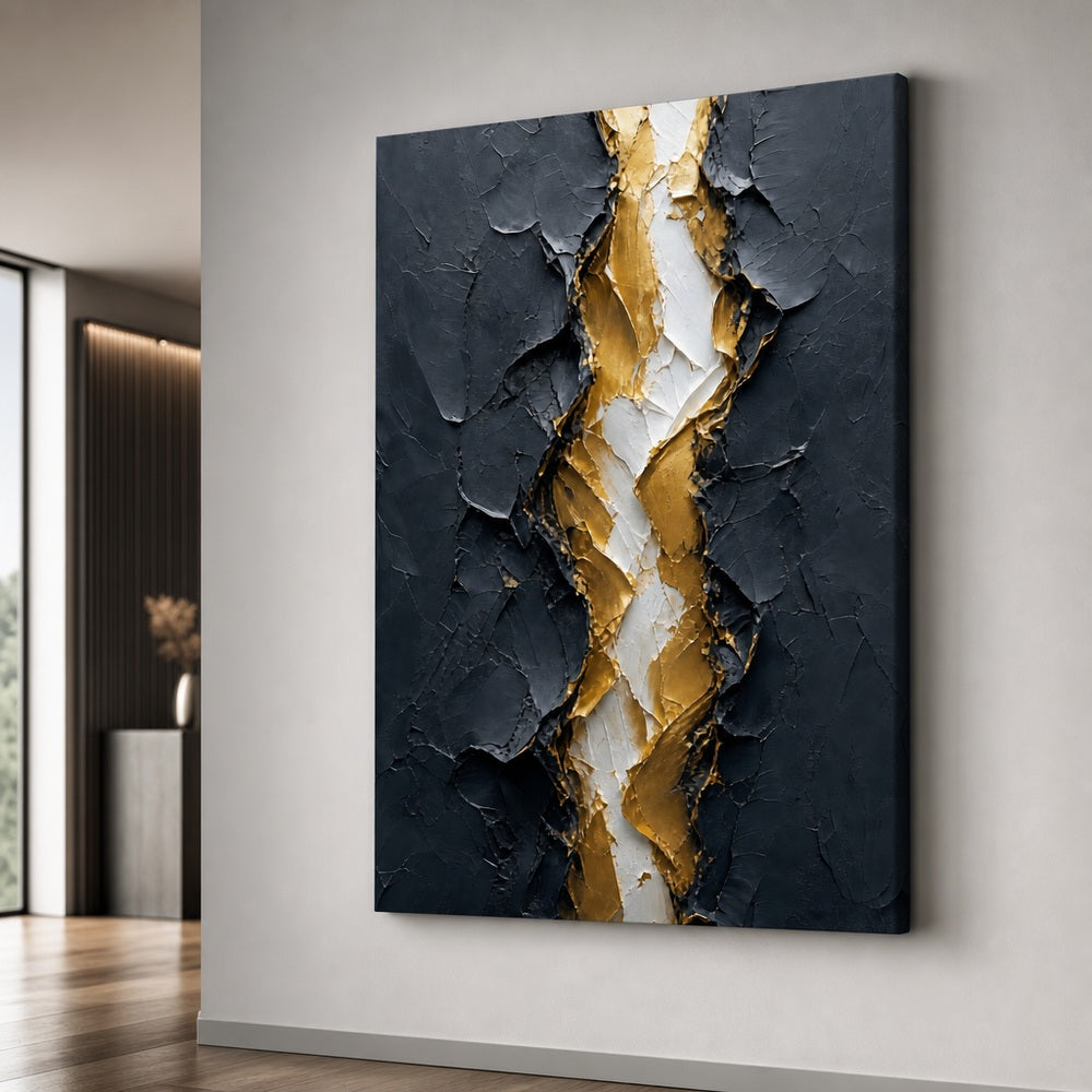 Gold Tear Rebirth Palette Knife Abstract Canvas Wall Art - 07_sku_30x40_wall