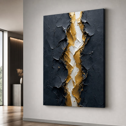 Gold Tear Rebirth Palette Knife Abstract Canvas Wall Art - 07_sku_30x40_wall