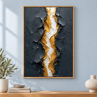 Gold Tear Rebirth Abstract Canvas Wall Art | brown_independent_close