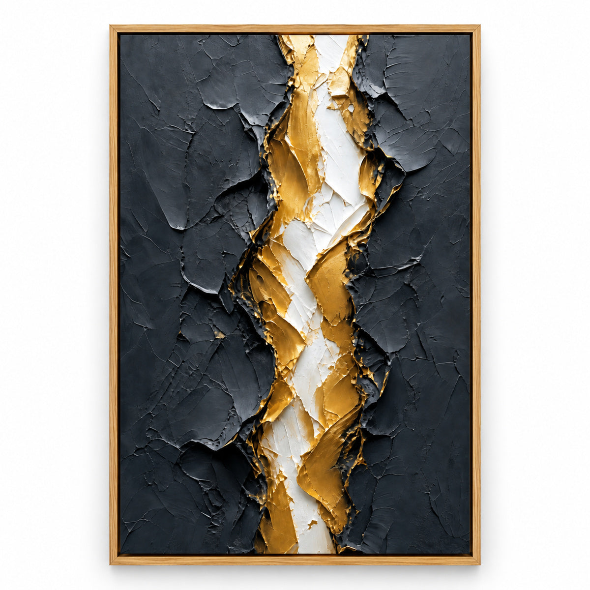 Gold Tear Rebirth Abstract Canvas Wall Art | brown_sku