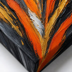 Orange Upstream Force Palette Knife Abstract Canvas Wall Art - 03_detail_closeup