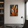 Orange Upstream Force Palette Knife Abstract Canvas Wall Art - 04_sku_12x18_wall