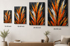 Orange Upstream Force Palette Knife Abstract Canvas Wall Art - 08_size_comparison