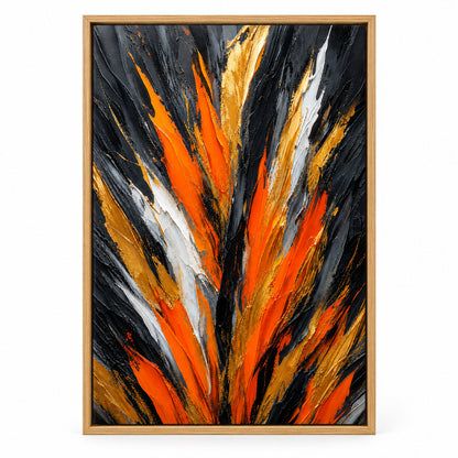 Orange Upstream Force Abstract Canvas Wall Art | brown_sku