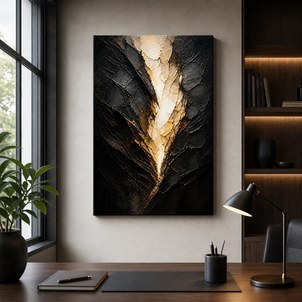 White Cocoon Break Palette Knife Abstract Canvas Wall Art - 06_sku_24x36_wall