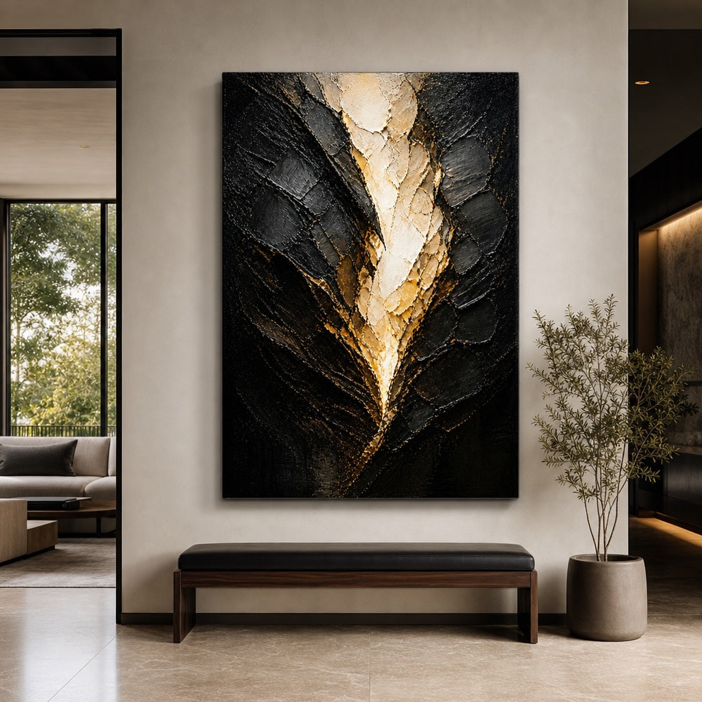 White Cocoon Break Palette Knife Abstract Canvas Wall Art - 07_sku_30x40_wall