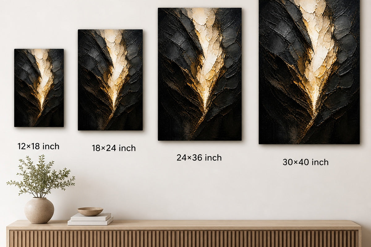 White Cocoon Break Palette Knife Abstract Canvas Wall Art - 08_size_comparison