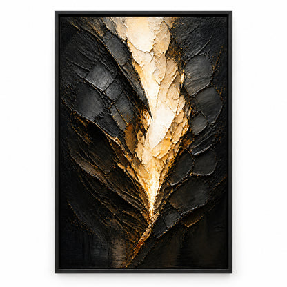 White Cocoon Break Abstract Canvas Wall Art | black_sku