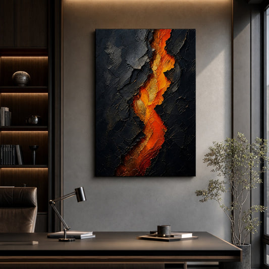Ember Crack Inner Fire Canvas Wall Art — room scene