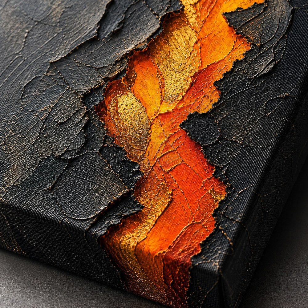 Ember Crack Inner Fire Palette Knife Abstract Canvas Wall Art - 03_detail_closeup