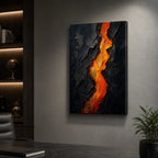 Ember Crack Inner Fire Palette Knife Abstract Canvas Wall Art - 04_sku_12x18_wall