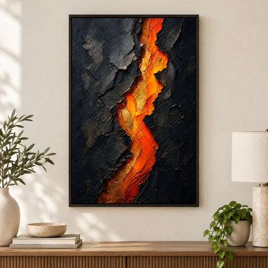 Ember Crack Inner Fire Canvas Wall Art | black_independent_close