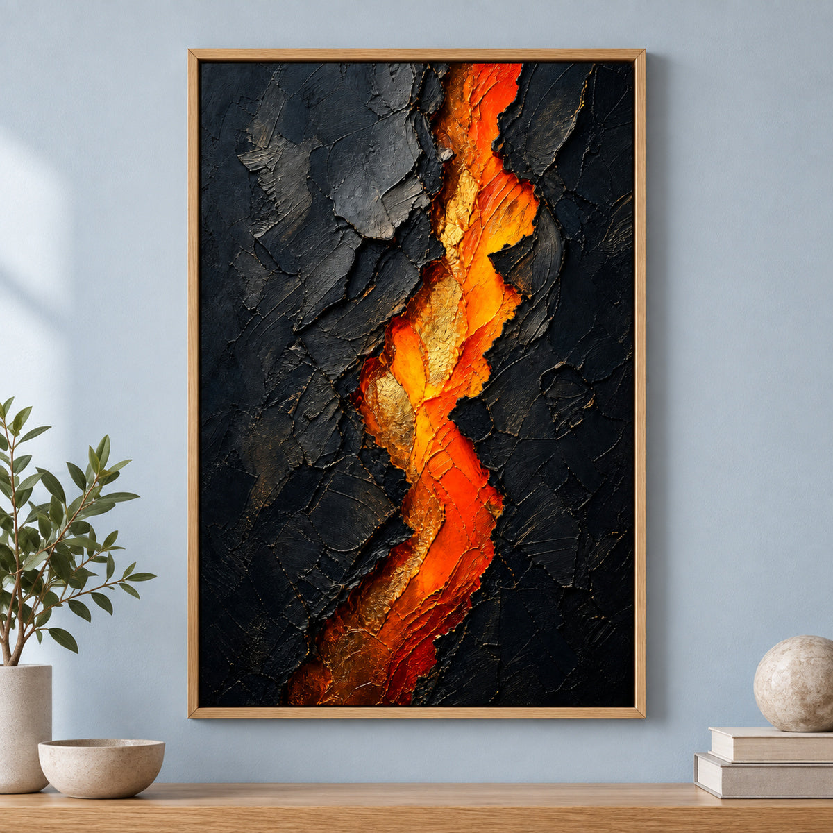 Ember Crack Inner Fire Canvas Wall Art | brown_independent_close