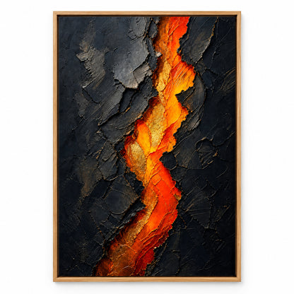Ember Crack Inner Fire Canvas Wall Art | brown_sku