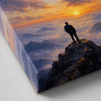 Wanderer Above Mist Impressionistic Sunrise Canvas Wall Art - 03_detail_closeup