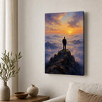 Wanderer Above Mist Impressionistic Sunrise Canvas Wall Art - 04_sku_12x18_wall