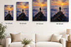 Wanderer Above Mist Impressionistic Sunrise Canvas Wall Art - 08_size_comparison