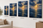 First Light Ocean Impressionistic Sunrise Canvas Wall Art - 08_size_comparison