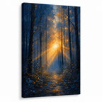 Forest Light Breakthrough Impressionistic Sunrise Canvas Wall Art - 01_main_white_left_wrap