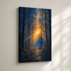 Forest Light Breakthrough Impressionistic Sunrise Canvas Wall Art - 04_sku_12x18_wall