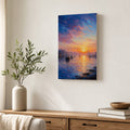 Harbor Dawn Resolve Impressionistic Sunrise Canvas Wall Art - 04_sku_12x18_wall