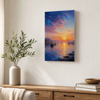 Harbor Dawn Resolve Impressionistic Sunrise Canvas Wall Art - 04_sku_12x18_wall