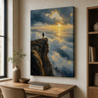 Cliff Sea of Light Impressionistic Sunrise Canvas Wall Art - 02_wall_scene