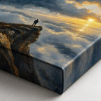 Cliff Sea of Light Impressionistic Sunrise Canvas Wall Art - 03_detail_closeup
