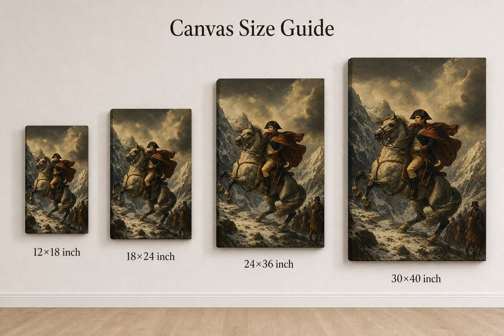 Alps Rider Resolve Vintage Portrait Canvas Wall Art - 08_size_comparison