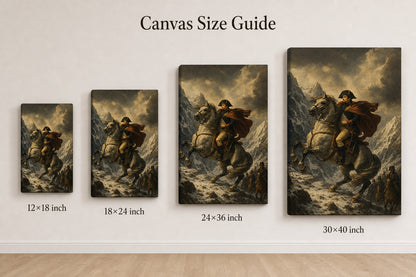 Alps Rider Resolve Vintage Portrait Canvas Wall Art - 08_size_comparison