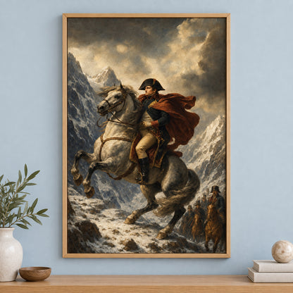 Alps Rider Resolve Vintage Portrait Canvas Wall Art | brown_independent_close