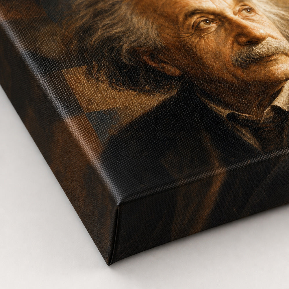 Einstein Gazing Light Vintage Portrait Canvas Wall Art - 03_detail_closeup