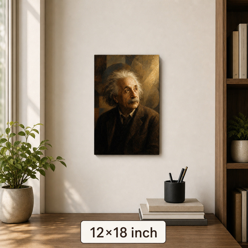 Einstein Gazing Light Vintage Portrait Canvas Wall Art - 04_sku_12x18_wall