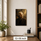 Einstein Gazing Light Vintage Portrait Canvas Wall Art - 04_sku_12x18_wall