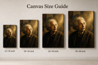 Einstein Gazing Light Vintage Portrait Canvas Wall Art - 08_size_comparison