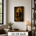 Bronze Bull Power Vintage Portrait Canvas Wall Art - 04_sku_12x18_wall