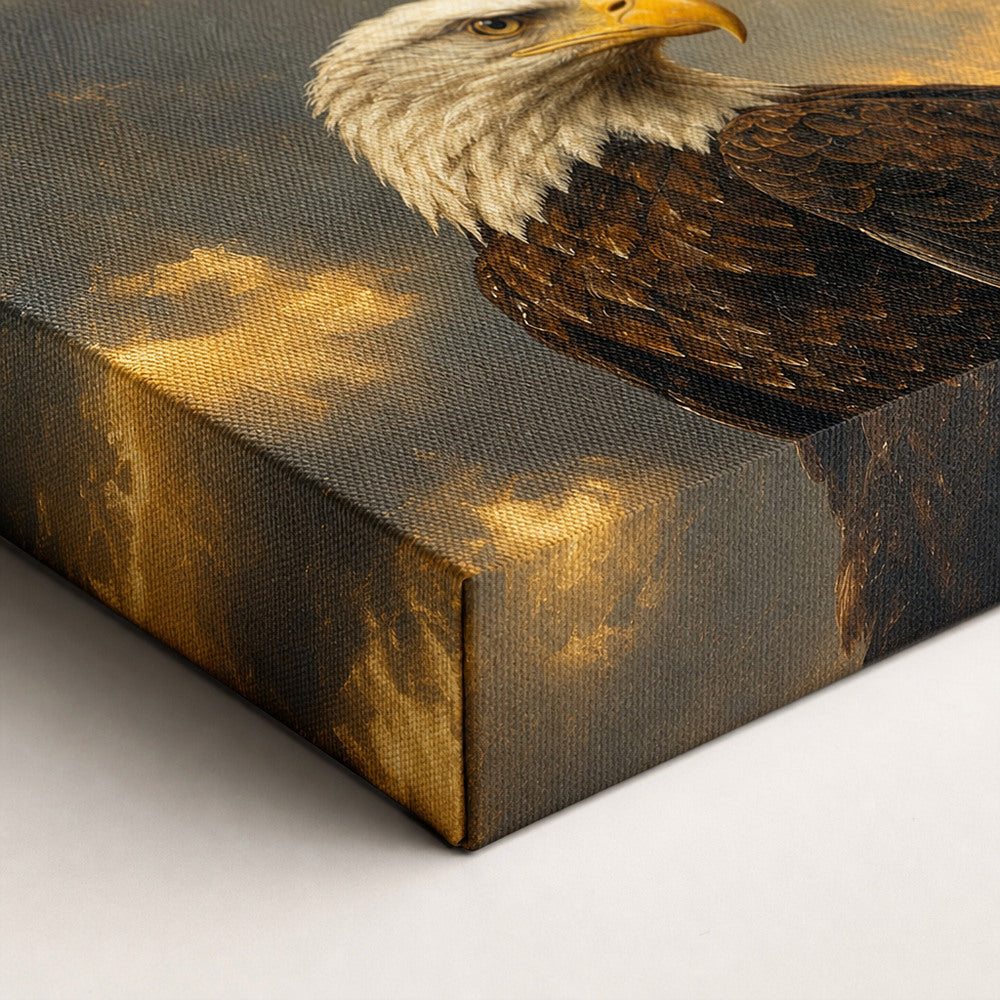 Eagle Commanding Sky Vintage Portrait Canvas Wall Art - 03_detail_closeup