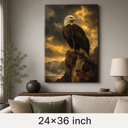 Eagle Commanding Sky Vintage Portrait Canvas Wall Art - 06_sku_24x36_wall