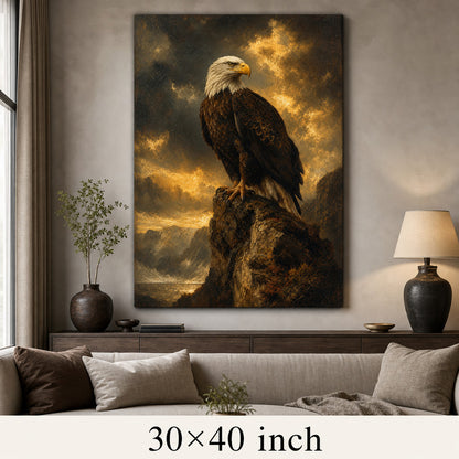 Eagle Commanding Sky Vintage Portrait Canvas Wall Art - 07_sku_30x40_wall