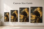 Eagle Commanding Sky Vintage Portrait Canvas Wall Art - 08_size_comparison