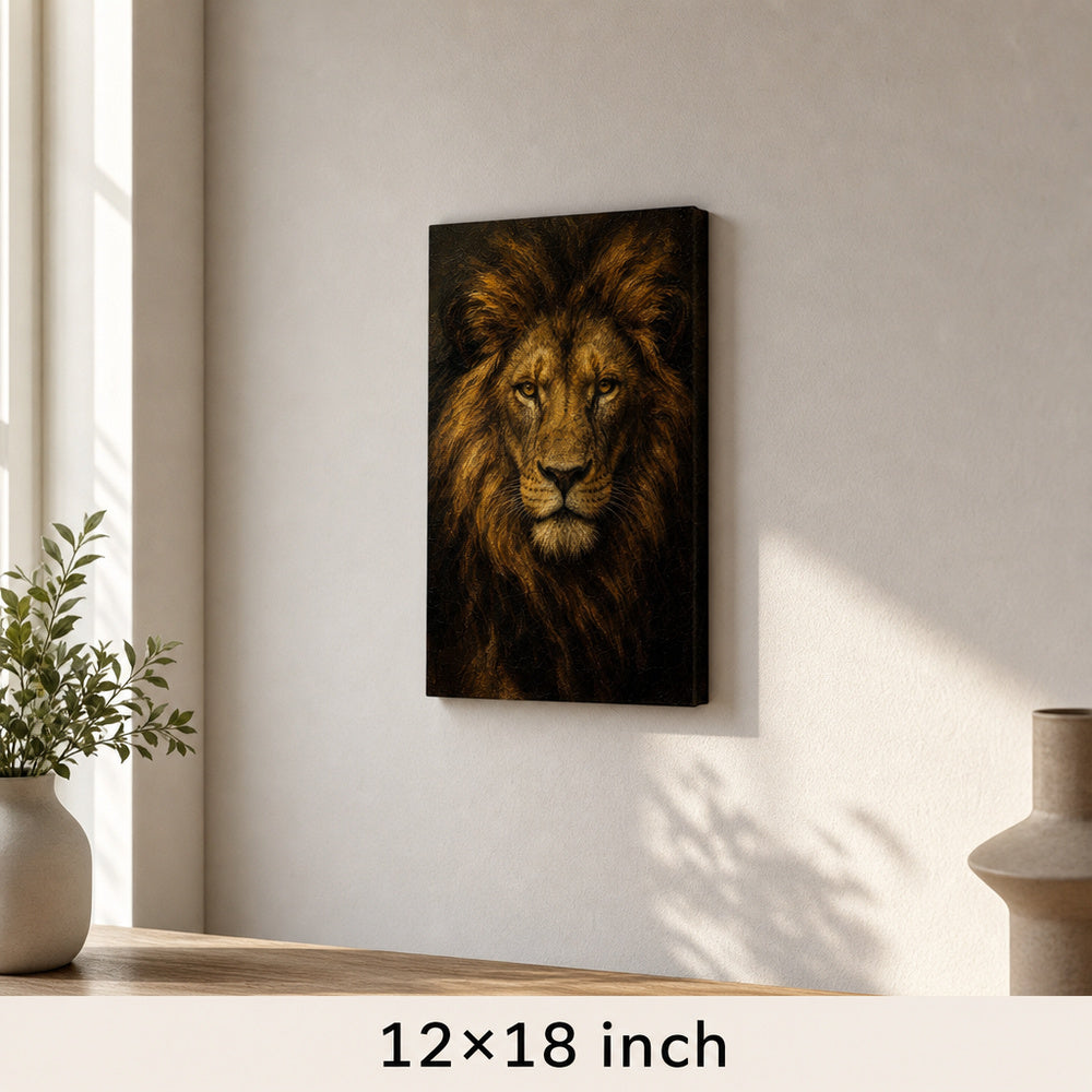 Lion Absolute Control Vintage Portrait Canvas Wall Art - 04_sku_12x18_wall