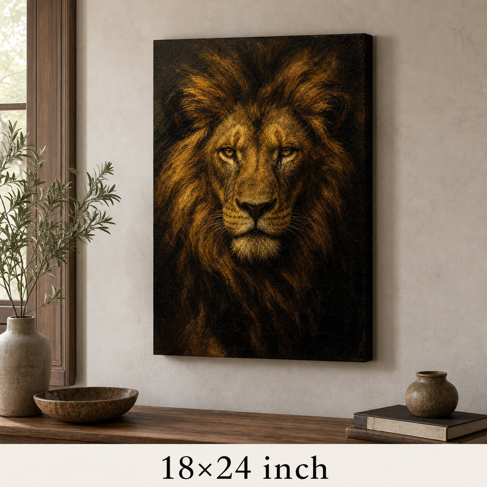 Lion Absolute Control Vintage Portrait Canvas Wall Art - 05_sku_18x24_wall