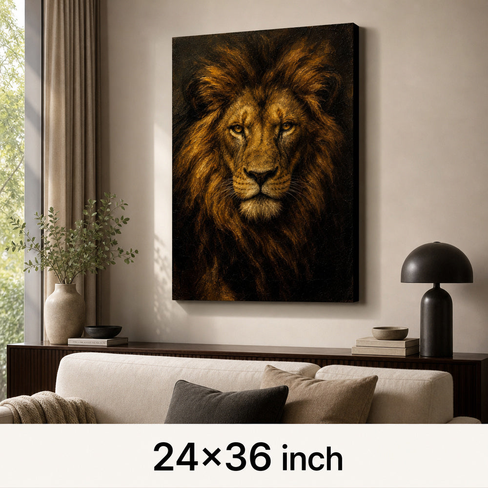 Lion Absolute Control Vintage Portrait Canvas Wall Art - 06_sku_24x36_wall
