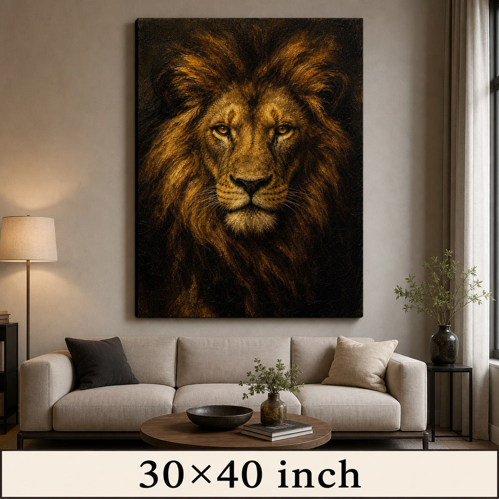 Lion Absolute Control Vintage Portrait Canvas Wall Art - 07_sku_30x40_wall