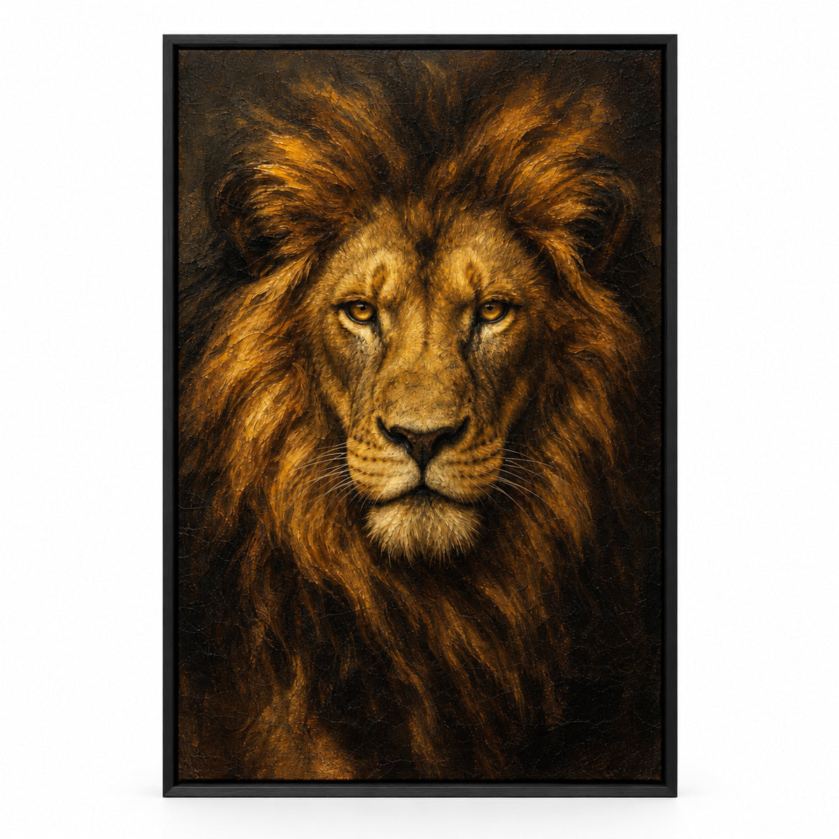 Lion Absolute Control Vintage Portrait Canvas Wall Art | black_sku