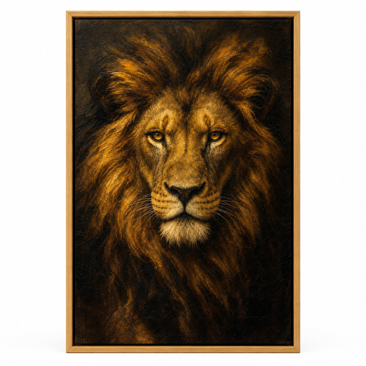 Lion Absolute Control Vintage Portrait Canvas Wall Art | brown_sku