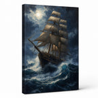 Deep Blue Tempest Classical Maritime Canvas Wall Art - 01_main_white_left_wrap