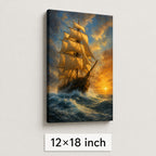 Breaking Dawn Voyage Classical Maritime Canvas Wall Art - 04_sku_12x18_wall