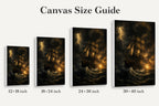 Black Sea Gold Sails Classical Maritime Canvas Wall Art - 08_size_comparison